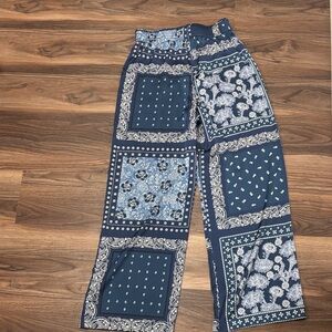 Joie Blue and White Floral Pants